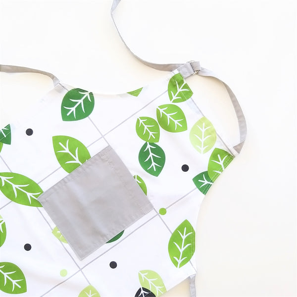 Clearance Kids Apron - Green Leaves