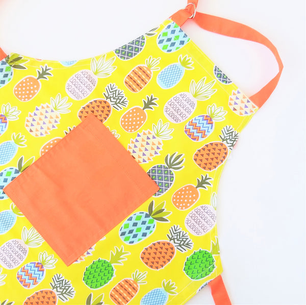Kids Apron - Pineapples in Yellow or Green