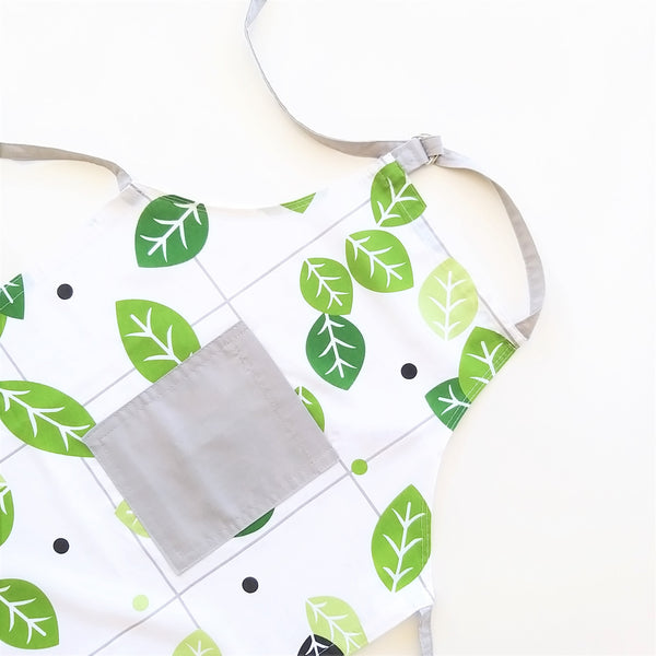 Kids Apron - Green Leaves