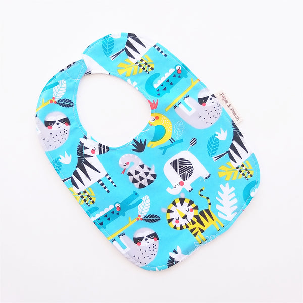 Baby Bib - Jungle (Grey/Blue)