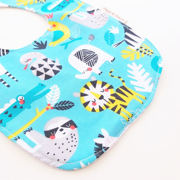 Baby Bib - Jungle (Grey/Blue)