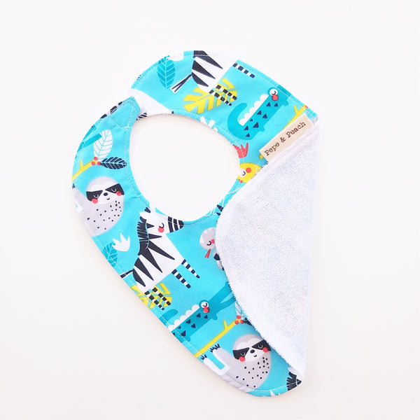 Baby Bib - Jungle (Grey/Blue)