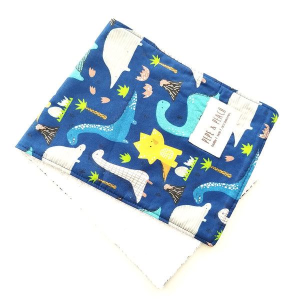 Burp Cloth - Dinosaur in Blue or White