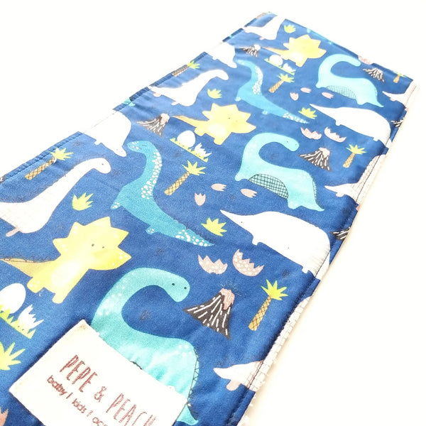 Burp Cloth - Dinosaur in Blue or White