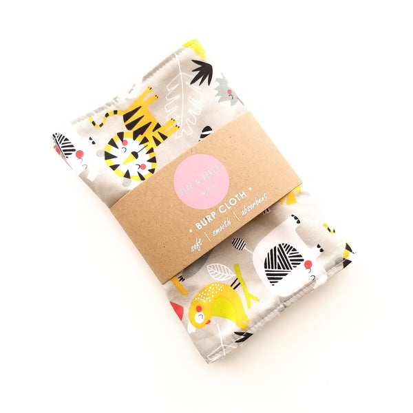 Burp Cloth - Jungle (Grey/Blue)