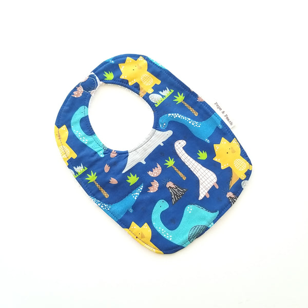 Baby Bib - Dinosaur (White/Blue)