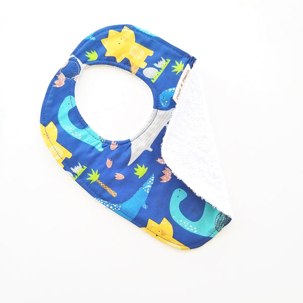 Baby Bib - Dinosaur (White/Blue)