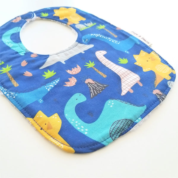 Baby Bib - Dinosaur (White/Blue)