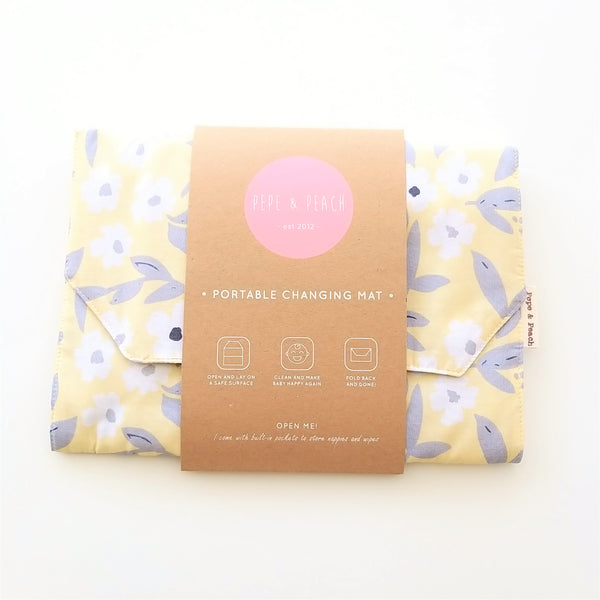 Baby Change Mat - Yellow Flowers