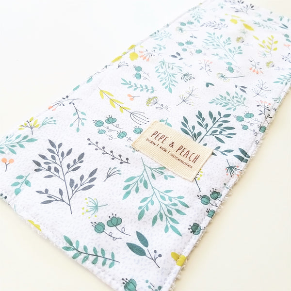 Burp Cloth - Sage Flowers