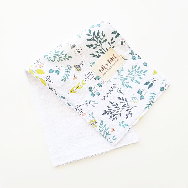 Burp Cloth - Sage Flowers