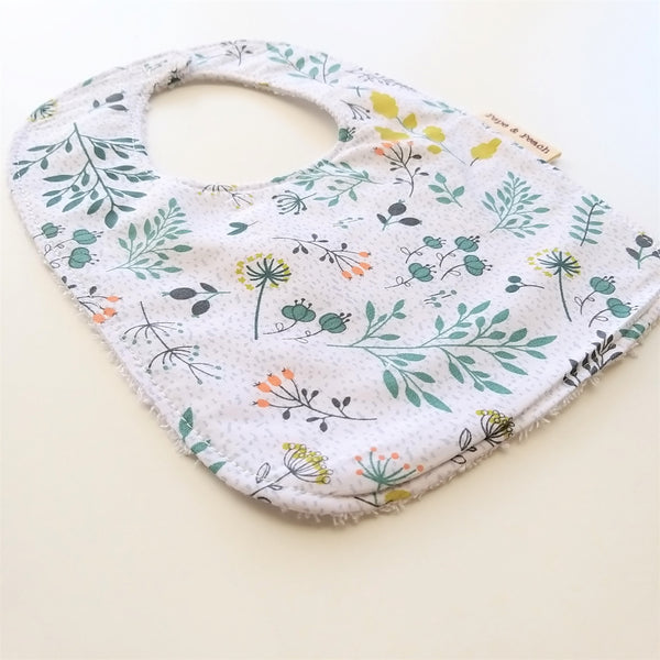 Baby Bib - Sage Flowers