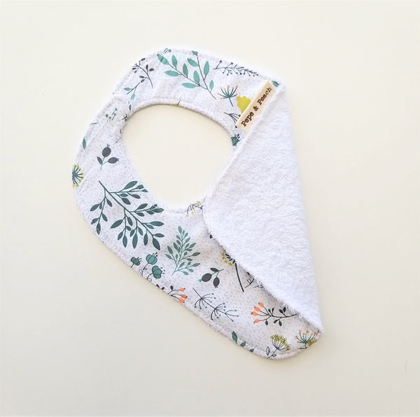 Baby Bib - Sage Flowers