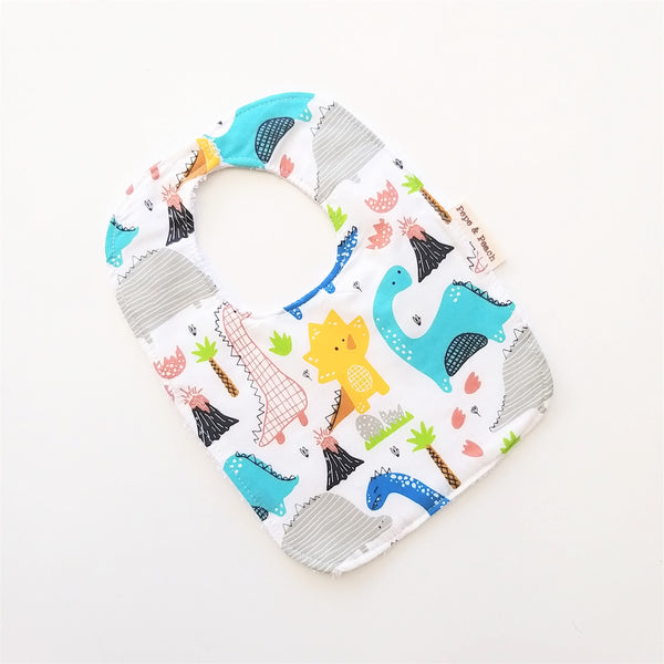 Baby Bib - Dinosaur (White/Blue)