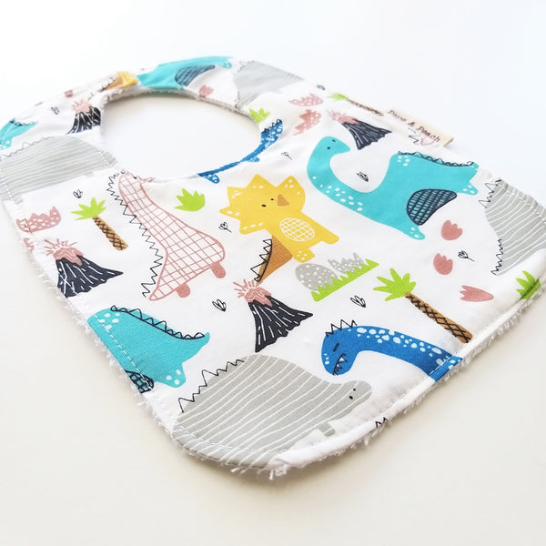 Baby Bib - Dinosaur (White/Blue)