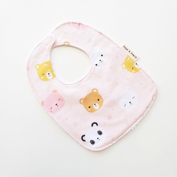 Baby Bib - Bear (White/Pink)