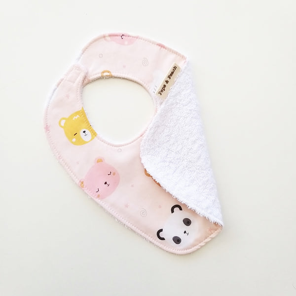 Baby Bib - Bear (White/Pink)