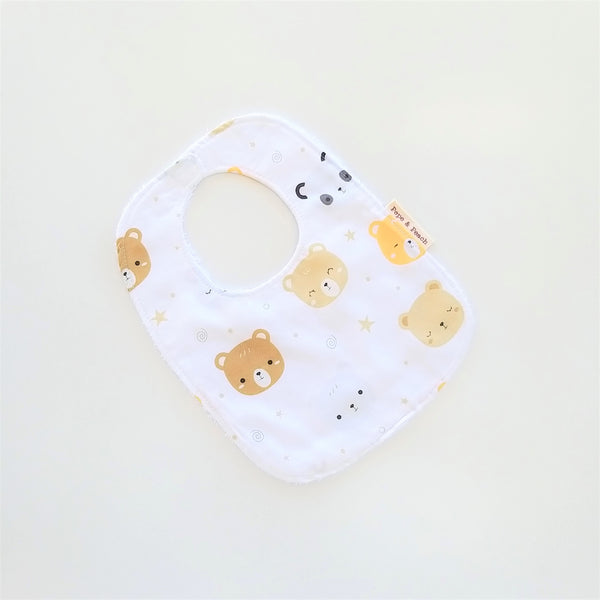 Baby Bib - Bear (White/Pink)