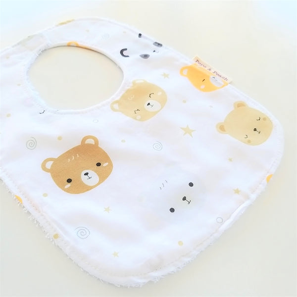 Baby Bib - Bear (White/Pink)