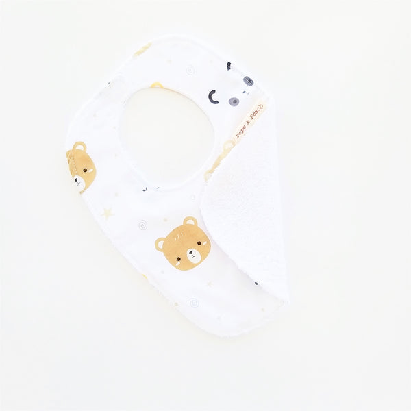 Baby Bib - Bear (White/Pink)