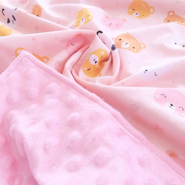 Baby Blanket - Bear (White/Pink)