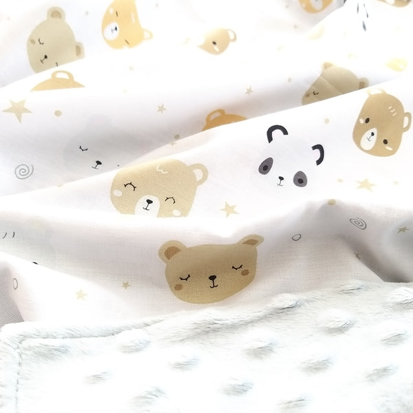 Baby Blanket - Bear (White/Pink)