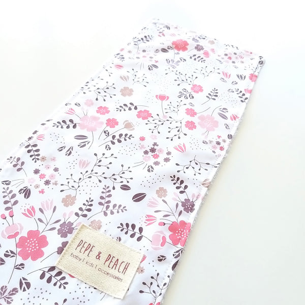 Burp Cloth - Coral Flowers