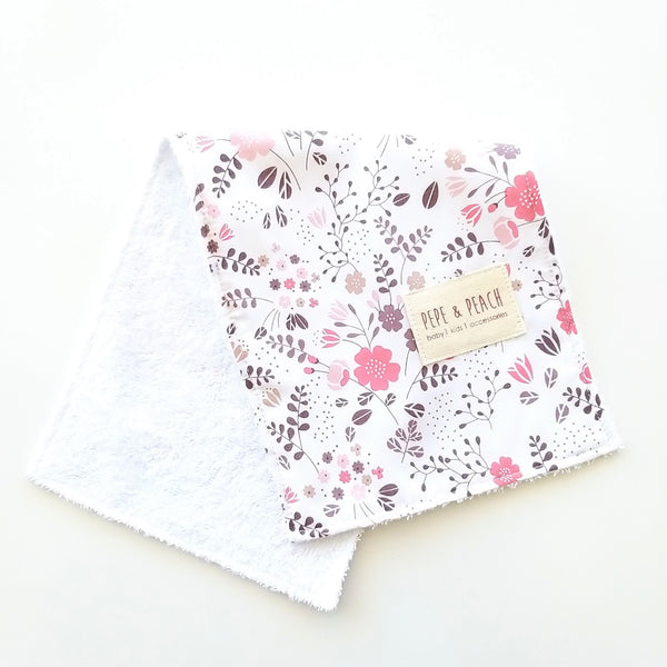 Burp Cloth - Coral Flowers