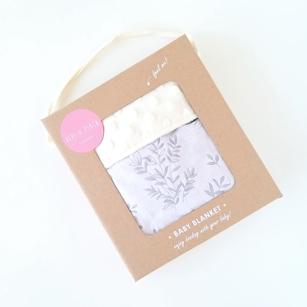 Baby Blanket - Monotone Leaves