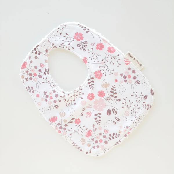 Baby Bib - Coral Flowers