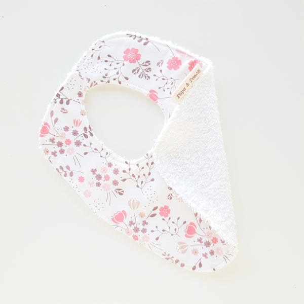 Baby Bib - Coral Flowers