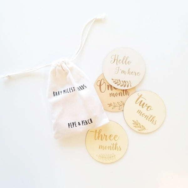 Baby Milestone Wooden Cards