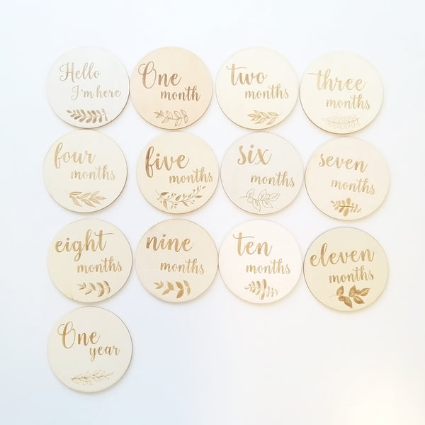 Baby Milestone Wooden Cards