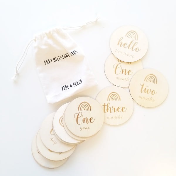 Baby Milestone Wooden Cards
