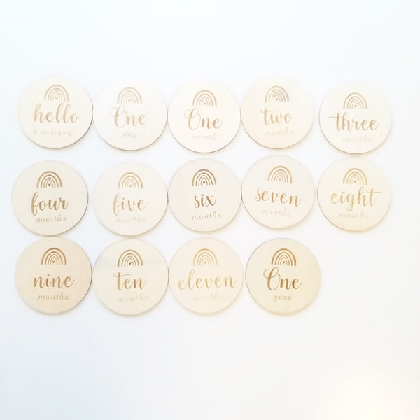 Baby Milestone Wooden Cards